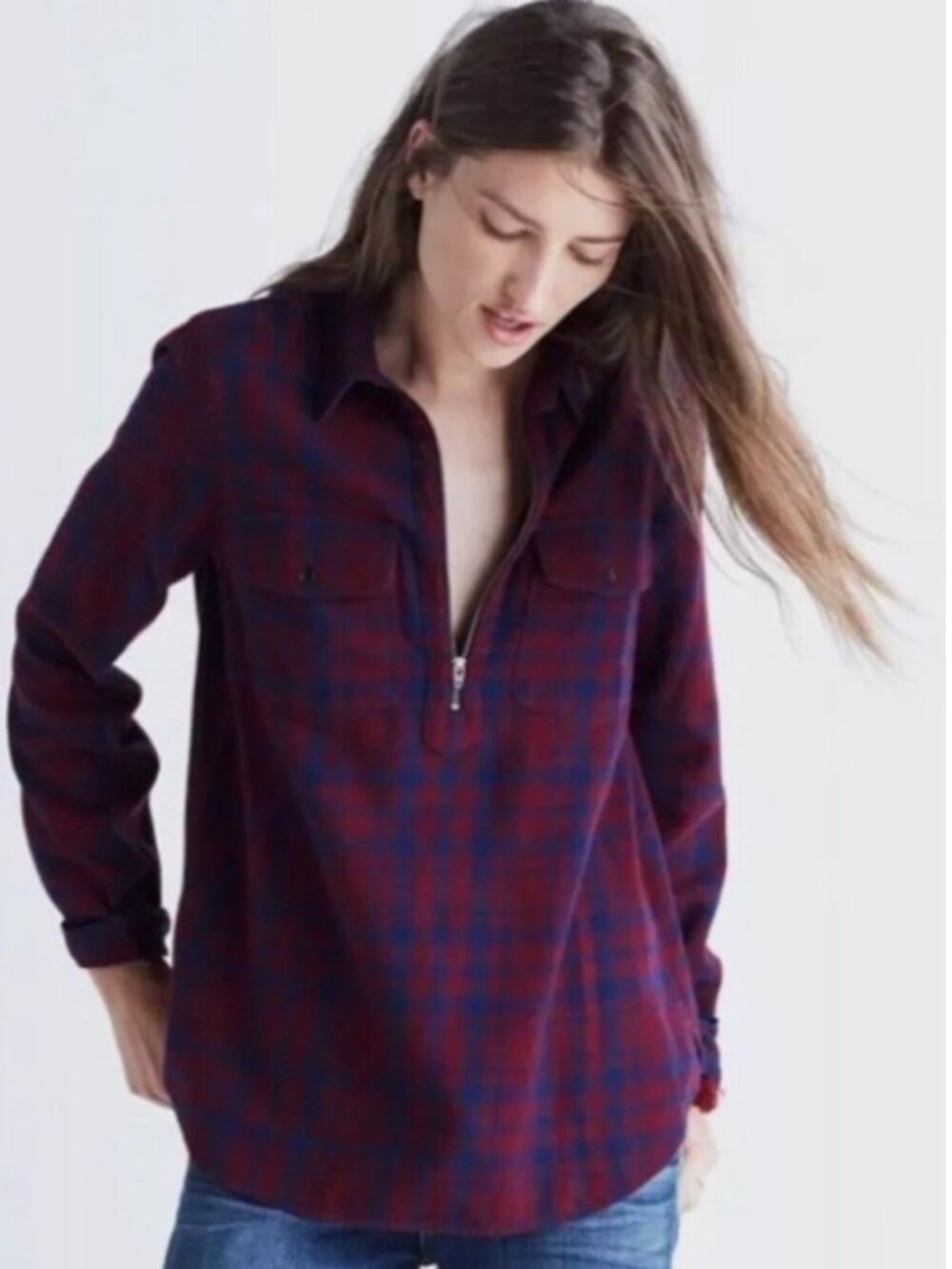 Madewell Flannel McKinney Popover Top